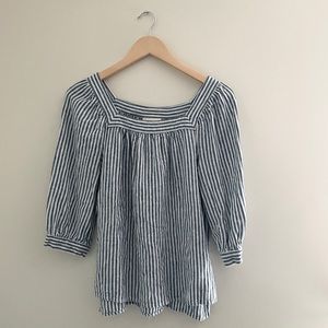Universal Thread Blue & White Striped Top